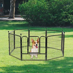 8 Panel Pet Playpen Fold Exercise Cage Fence Enclosure Dog Puppy 23.62*23.62inch - Picture 1 of 18