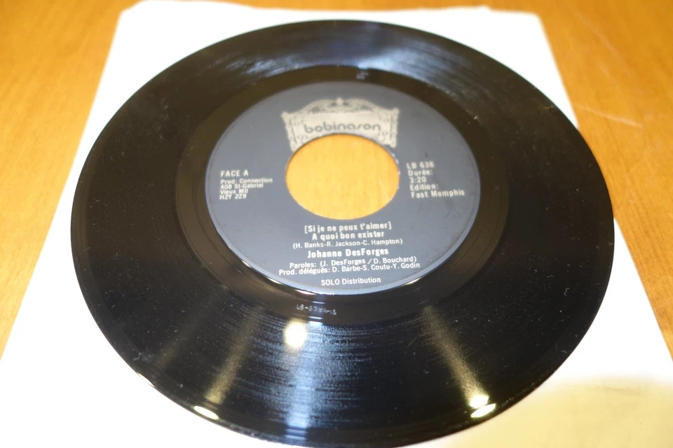 LISTEN! FUNK 1978 JOHANNE DESFORGES À quoi bon exister BOBINASON LB-638 MINT! 45 - Image 1 of 1