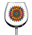 12x Mandal Flower Decor Colourful Wine Glass Bottle Tumbler Vinyl Sticker Decal
