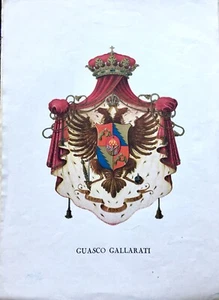 1932 ARALDICA STEMMA FAMIGLIA GUASCO GALLARATI - Imagen 1 de 1