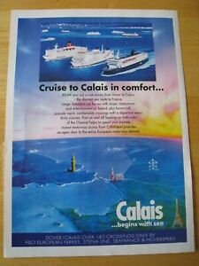 CRUISE TO CALAIS P&O FERRIES STENA LINE HOVERSPEED ADVERT APPROX A4 SIZE file 2
