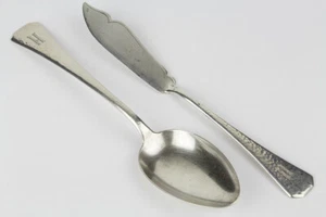 Vintage Deutsch .800 Silber Butterstreuer & Servierlöffel Set - Bild 1 von 2