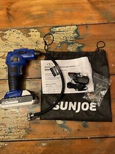 BLUE Sun Joe 24V 2.0-Amp Cordless Portable Air Compressor w/ Storage Bag 120psi