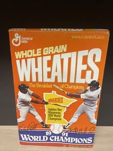 Minnesota Twins 1991 World Champions Wheaties Full Box Kirby Puckett Kent Hrbek - Picture 1 of 6