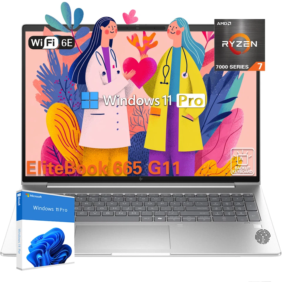 HP ProBook 465 G11 16" Notebook AMD R7 16GB RAM 512GB SSD W11P - A1RM8UT#ABA