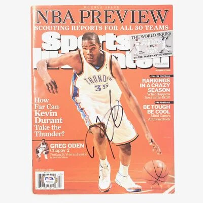 Kevin Durant Signed SI Magazine PSA/DNA Oklahoma City Thunder Autographed KD - Image 1 of 4