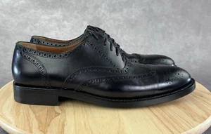 BALLY "Scribe" Black Leather Wingtip Oxford Dress Shoes Sz US 9 Made Switzerland - Picture 1 of 16