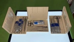 3 KITS: Surgery Dissection SCAPEL Scissors PROBE Forceps TEASING NEEDLE HOLDER - Picture 1 of 3