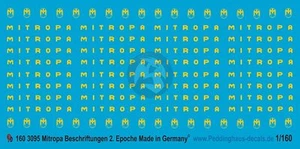 Peddinghaus 1/160 Mitropa Markings II. Época para autos de comedor alemanes Segunda Guerra Mundial 3095 - Imagen 1 de 1