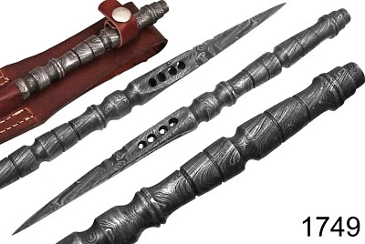 Handmade Damascus steel Kris Dagger boot Knife full tang Fishing Ice Crusher EDC - Image 1 of 4