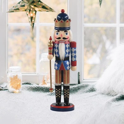 Wooden Nutcracker Figurine Craft Christmas Decoration for Festive Home Shelf - Image 1 of 4
