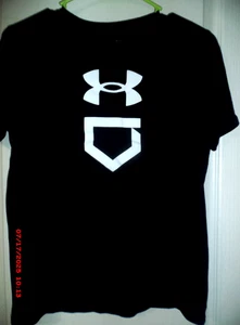 BOY'S UNDER ARMOUR BLACK & WHITE  TEE SHIRT~YOUTH SIZE  LARGE - Picture 1 of 2