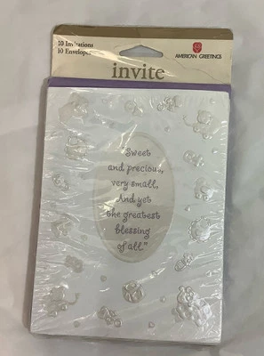 1 pacote com 10 convites para chá de bebê American Greetings 10 cartões G-2 - Imagem 1 de 2