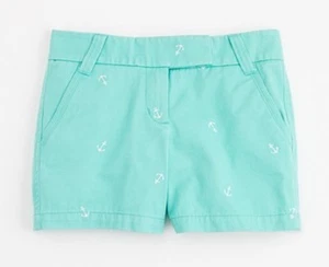 Pantalones Cortos Chinos Para Mujer J.Crew Rotos Bordados Ancla Espuma de Mar Verde Talla 10 Nuevos - Imagen 1 de 6