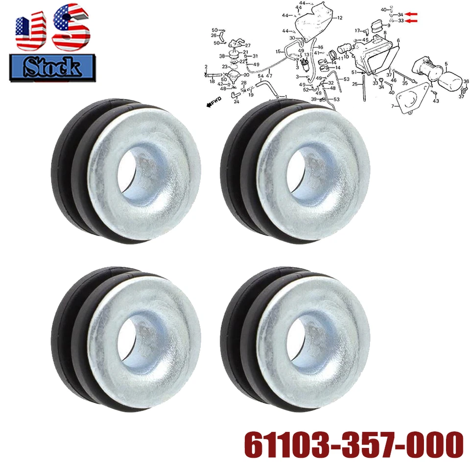 Fender Mount Rubber Grommets For Honda CR250M CR125M CR125 XL250 61103-357-000 - Image 1 of 4
