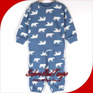 NWT HANNA ANDERSSON FRENCH TERRY SWEATSHIRT SET ECRU POLAR BEARS 85 2T 2 - Picture 1 of 5