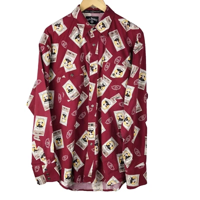 Camisa JACK DANIELS Para Hombres Talla XL Western Snap Manga Larga Vaquero Antiguo Nº 7 Whisky Foto 1 de 4