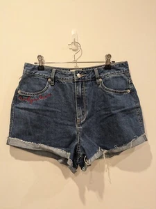 Lee Riders Hi Mom Short Lucky In Love Radical Blue Size 10 - Picture 1 of 9
