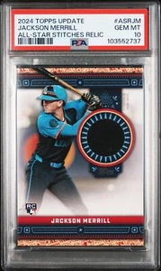 2024 Topps Update All-Star Stitches Relics #ASR-JM Jackson Merrill Rookie PSA 10 - Picture 1 of 2