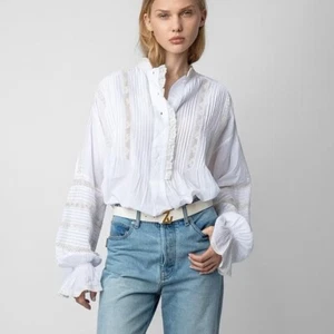 Neu mit Etikett $ 598 Zadig & Voltaire Tritelia Tomboy Blusenshirt – Judo Größe XS - Bild 1 von 6