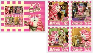 alderney 2024 50 Years BAGPUSS 1974 cat Professor Yaffle Gabriel tv ms4v + 4v - Picture 1 of 1