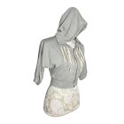 Ladies Charlotte Russe Gray Sweat Jacket Women?S Size Xs Zippered Hood
