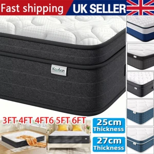10.6 INCH LUXURY ORTHOPAEDIC POCKET SPRUNG MATTRESS 3FT 4FT 4FT6 DOUBLE 5FT 6FT - Picture 1 of 63