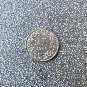 Münze Helvetia 2 Fr. 1968 Münzen - Bild 1 von 2