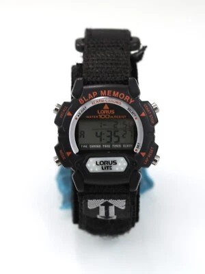 Lorus Women Watch Black Plastic Nylon 100m Light Alarm Chron Date Battery Quartz - Image 1 of 4
