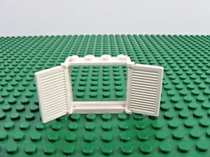1980s LEGO White Door Frame 1 x 4 x 3 w/White Shutter 6393 6681 6929 #3853 3856 - Picture 1 of 3