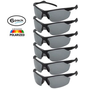 Gafas de sol deportivas polarizadas para hombre estilo envolvente de 6 paquetes semi sin montura ciclo deportivo pescado - Imagen 1 de 6