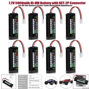 8PCS 7.2V 5000mAh Ni-MH Battery + KET-2P Connector for RC Car Battery Appliances - Bild 1 von 9