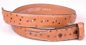 NOCONA Belt-24-Brown-No Buckle-Genuine Leather-N44218153-vtg-Ostrich - Picture 1 of 4
