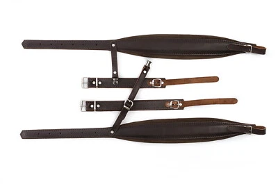 Accordion Shoulder Straps New Quality Genuine Leather 120,140 Bass Brown Belts - Image 1 of 4