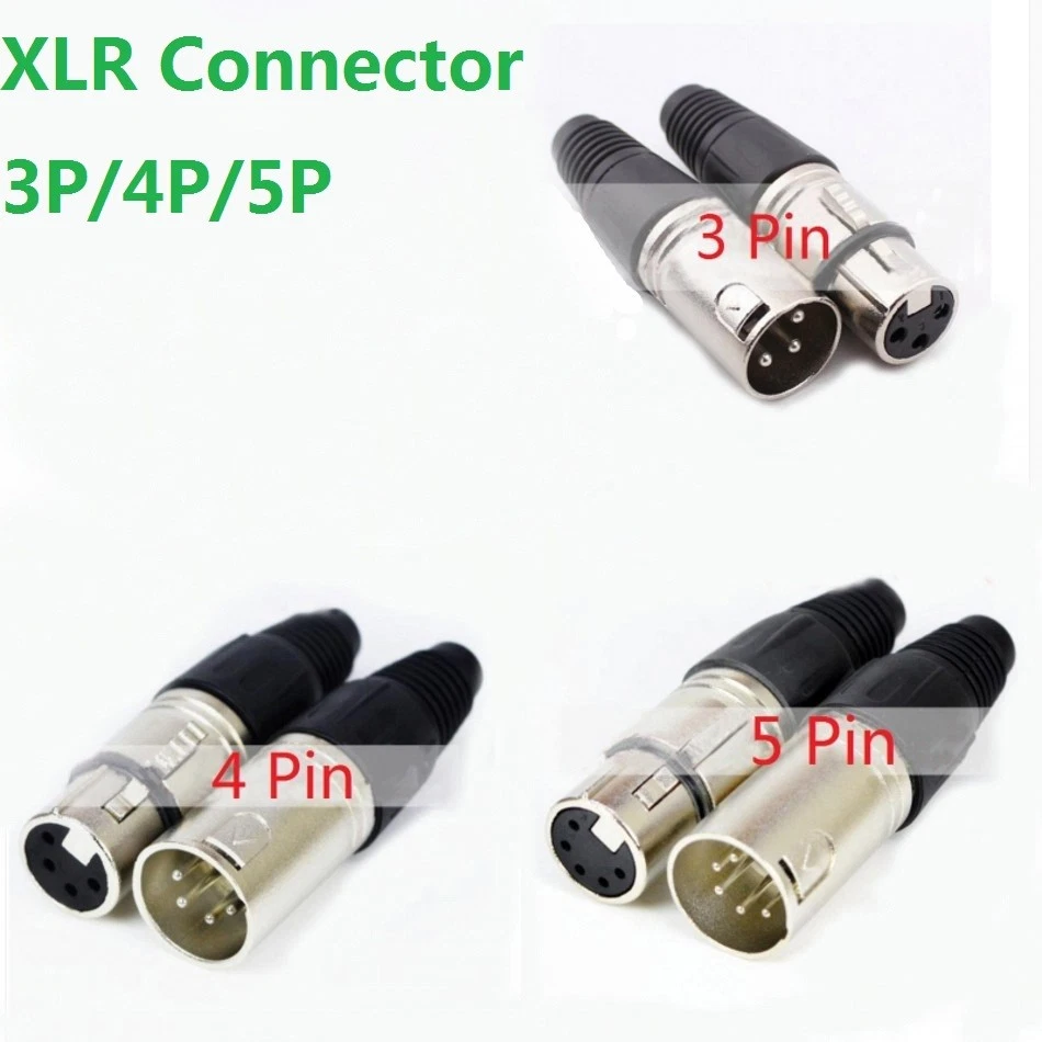 3P/4P/5P XLR Connector Canon Male/Female Microphone Audio Plug Socket  - Image 1 of 1
