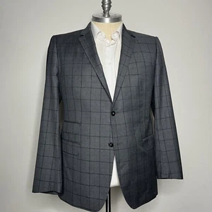 Abrigo deportivo de lana gris 40R a medida personalizado | Blazer a cuadros para hombre - Imagen 1 de 13