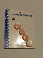 Vintage Pack of Four Pink 60s Famous Buttons