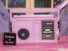 Light Pink stereo boombox radio cd lot fits Fisher Price loving family dollhouse