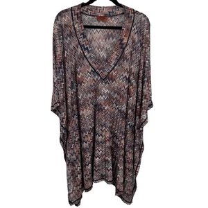 Missoni Mare Kaftan Womens S Multicolor Zig Zag Chevron Coverup Italy Beach - Picture 1 of 8