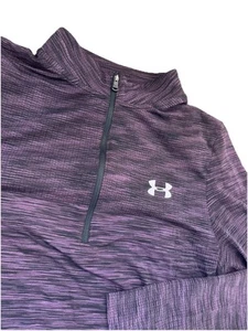 Under Armour Fitted Heat Gear 1/2 Zip Women's Large Purple Long Sleeve Pullover - Picture 1 of 7