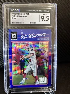 2016 Donruss Optic Eli Manning #68 Blue /149 Holo New York Giants CGC 9.5 - Picture 1 of 4