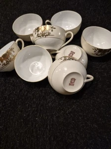 Noritake Morimura China Cups. Pattern 42200. Set Of 8, 1.5" Tall, 3.5" Diameter - Picture 1 of 9