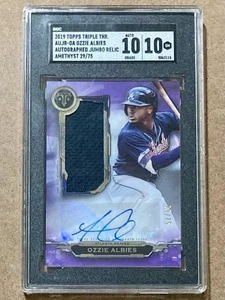2019 Topps Triple Threads Ozzie Albies SGC 10 mit 10 Auto Jumbo Relic Amethyst /75 - Bild 1 von 2