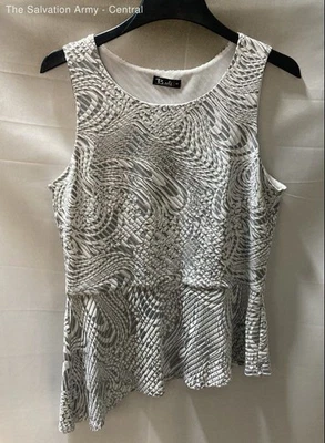 Женский пуловер Bali Corp белый серый абстрактный без рукавов блузка топ размер L - Изображение 1 из 4
