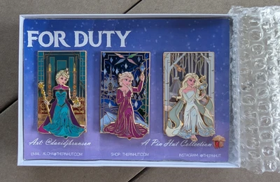 Disney Fantasy Pin Set The Pin Hut For Duty Elsa Frozen Trio LE60 - Image 1 of 4
