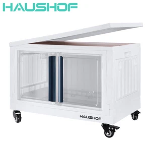 HAUSHOF 22Gal Closet Organizers and Storage Stackable Storage Bins Caster Wheels - Picture 1 of 13