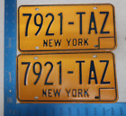 New York NY License Plate Pair Set 1973-1986 Tasmanian Devil 7921-TAZ