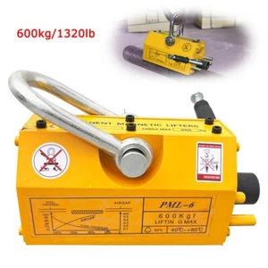 New Steel Magnetic Lifter 600kg/1320lb Heavy Duty Crane Hoist Lifting Magnet US - Bild 1 von 12
