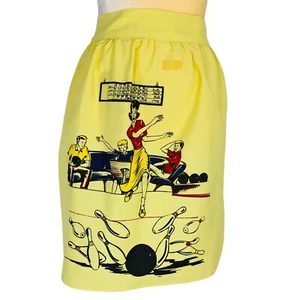 Halbschürze Bowling gelb mit Bowlingmotiv Bowling Pins Anzeigetafel - Bild 1 von 7
