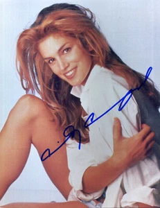 Photographie signée CINDY CRAWFORD - Superbe mannequin et actrice - réimpression 7"x5" - Photo 1/1